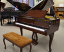 Mahogany Yamaha Queen Anne grand piano and duet bench